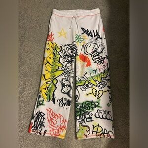 jaded london dolls kill graffiti wide leg sweatpants